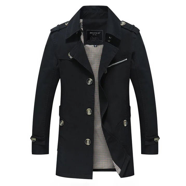 Men’s Trench Coat With Zip Chest Pocket | Winter - Mason Luxor
