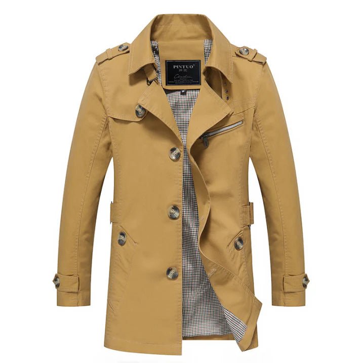 Men’s Trench Coat With Zip Chest Pocket | Winter - Mason Luxor