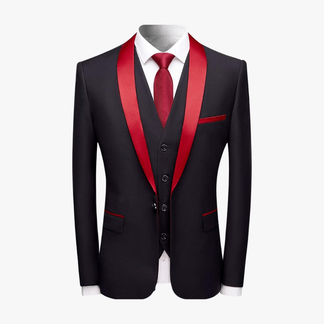 Men's Tuxedo 3 Piece Suit – Jacket, Waistcoat & Trousers - Mason Luxor