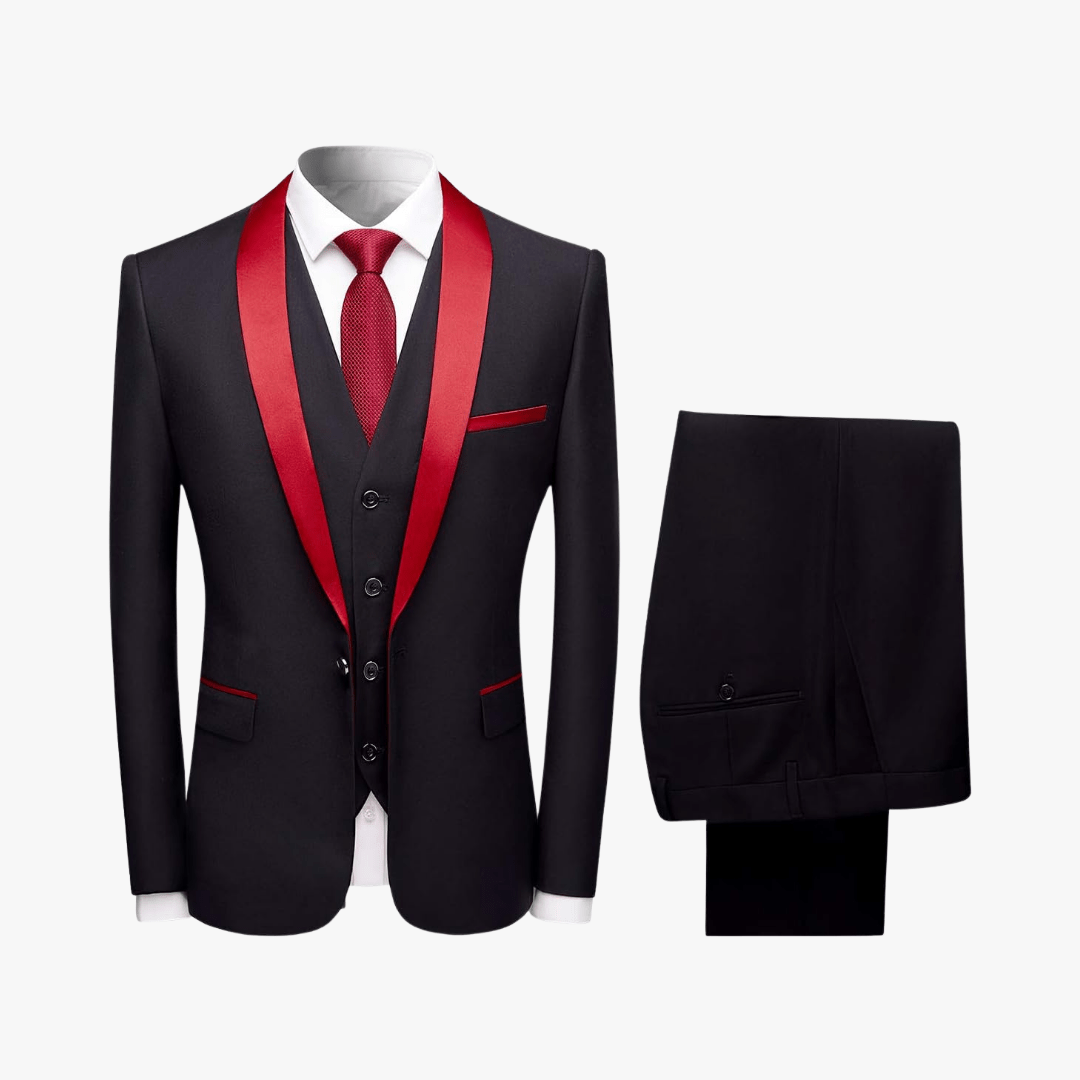 Men's Tuxedo 3 Piece Suit – Jacket, Waistcoat & Trousers - Mason Luxor