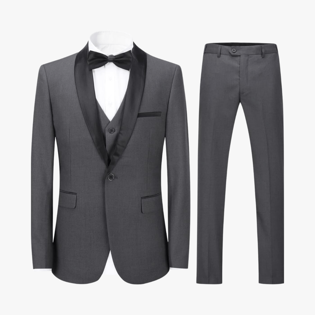 Men's Tuxedo 3 Piece Suit – Jacket, Waistcoat & Trousers - Mason Luxor