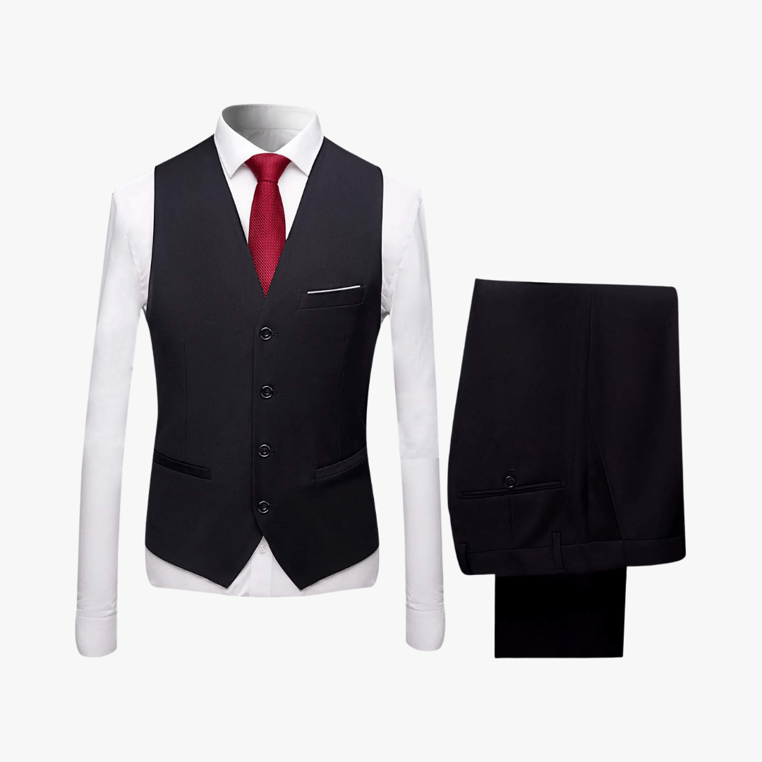 Men's Tuxedo 3 Piece Suit – Jacket, Waistcoat & Trousers - Mason Luxor