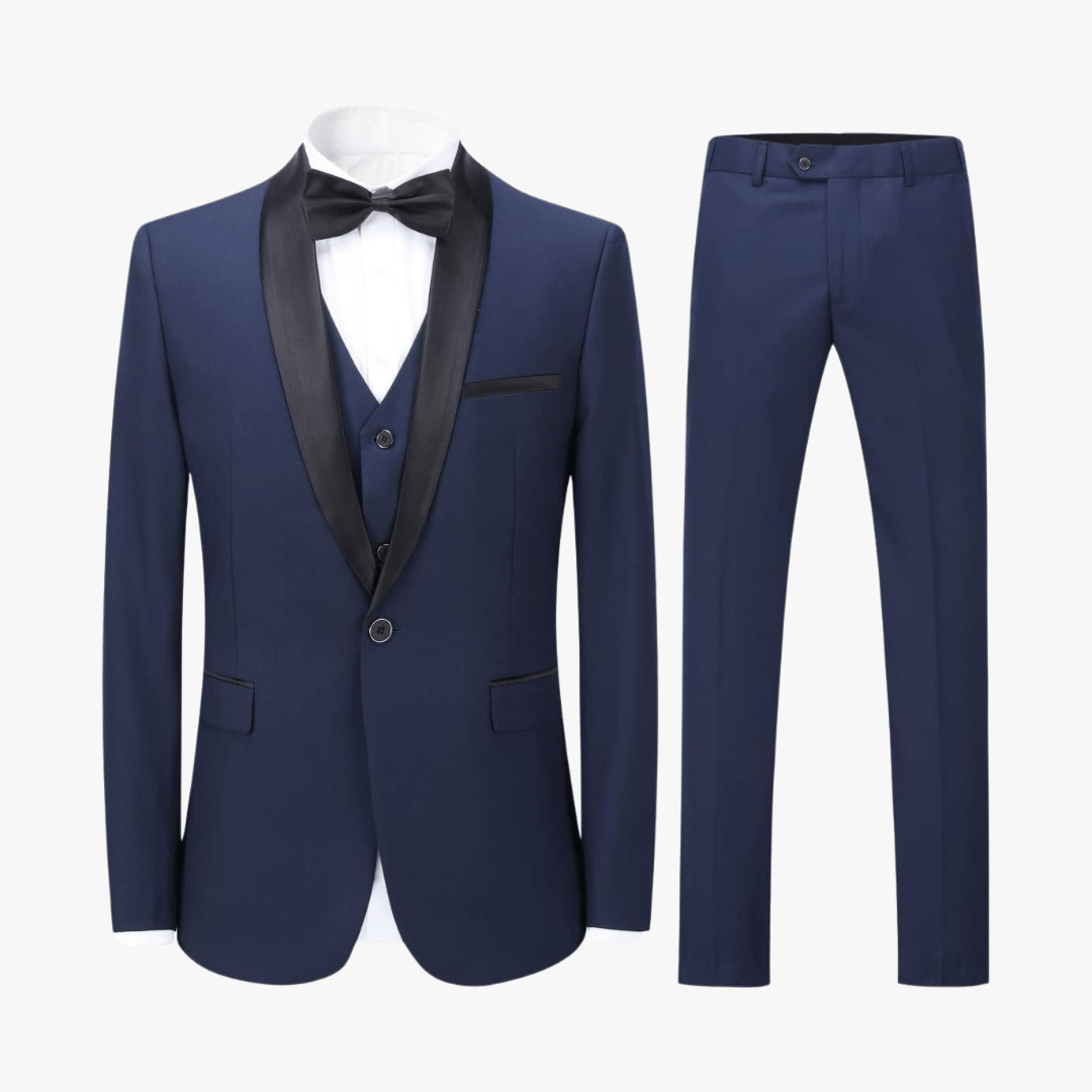 Men's Tuxedo 3 Piece Suit – Jacket, Waistcoat & Trousers - Mason Luxor