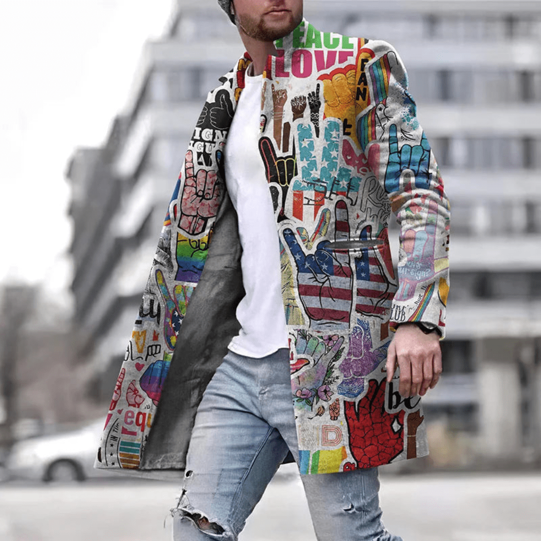 Men’s Winter Coats With Graphic Print | Long - Mason Luxor