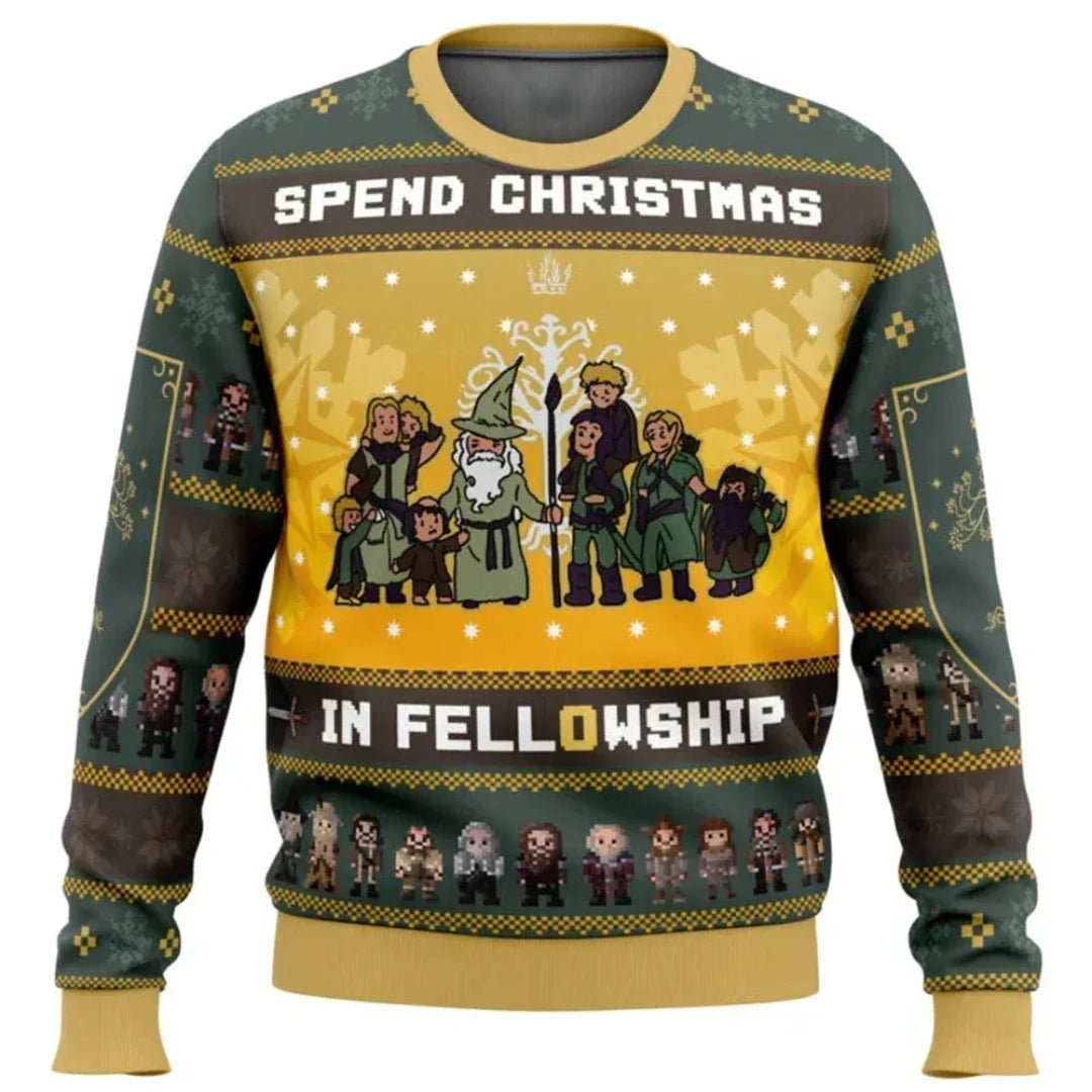 Men’s Yellow Christmas Jumper With Character Design | Funny - Mason Luxor