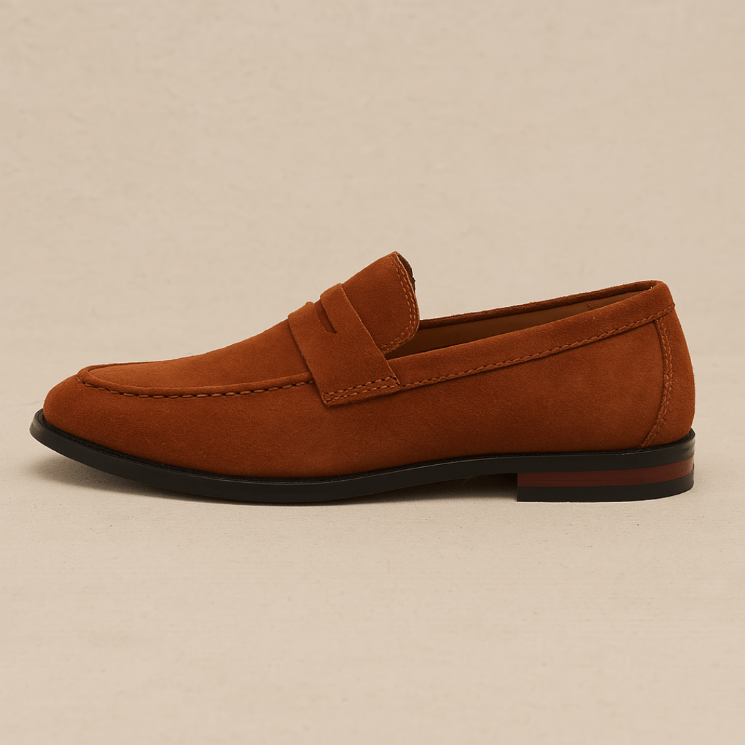 Modern Penny Loafers for Men – Suede Slip - On Dress Shoes - Mason Luxor