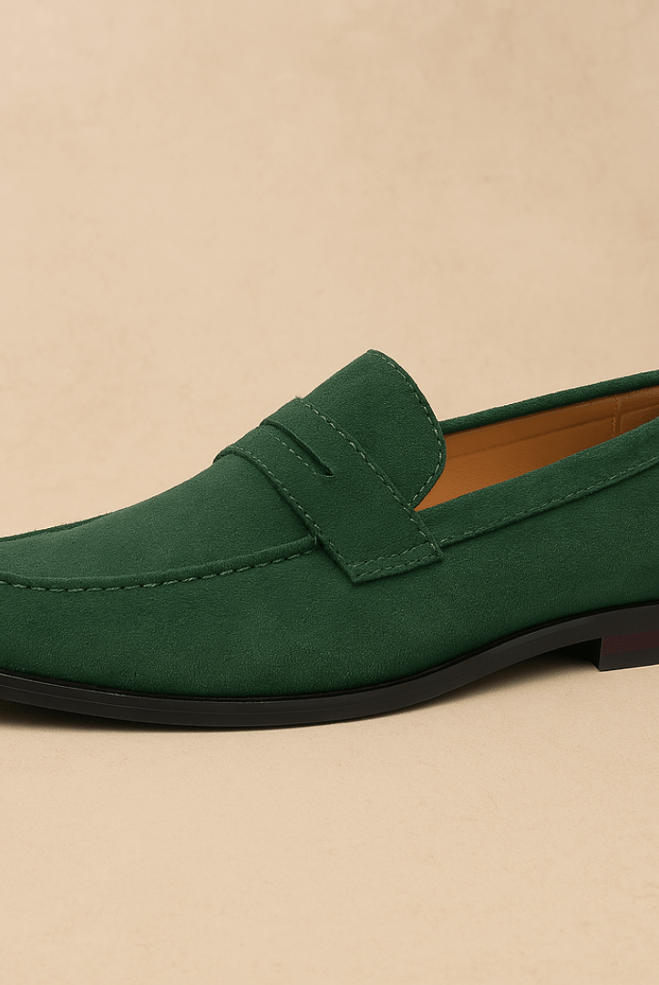 Modern Penny Loafers for Men – Suede Slip - On Dress Shoes - Mason Luxor