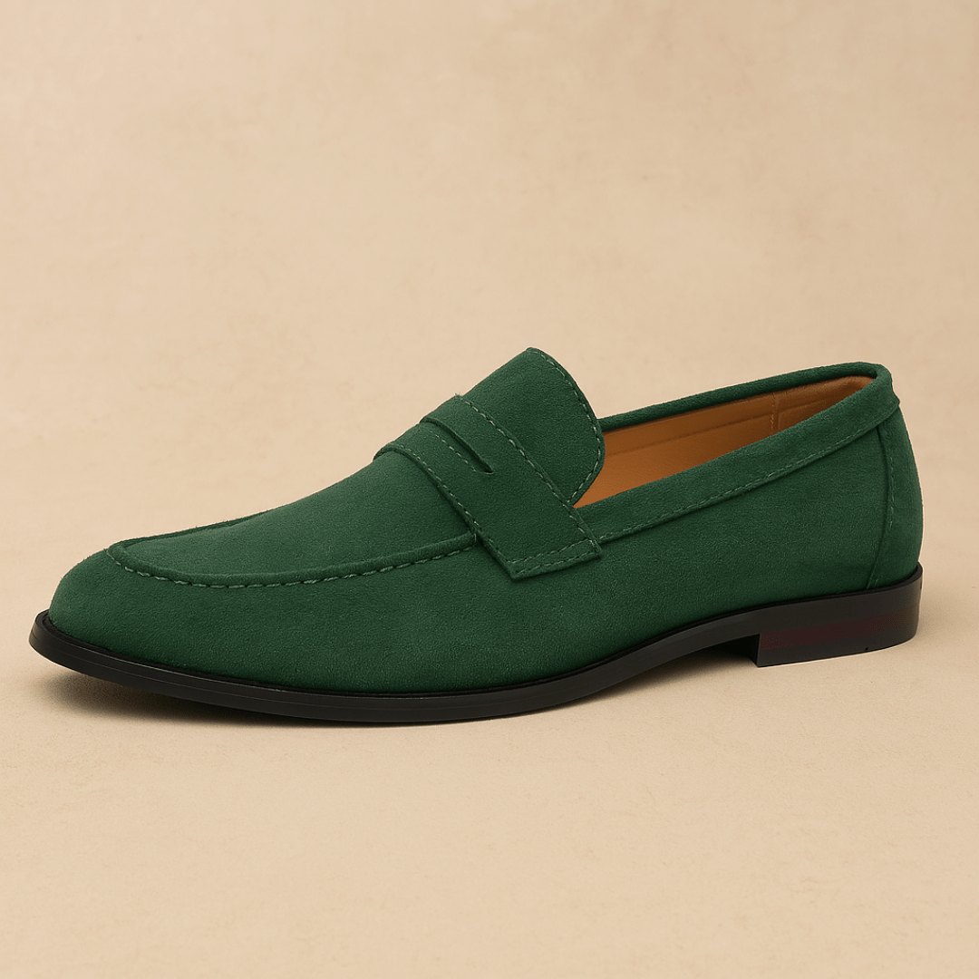 Modern Penny Loafers for Men – Suede Slip - On Dress Shoes - Mason Luxor