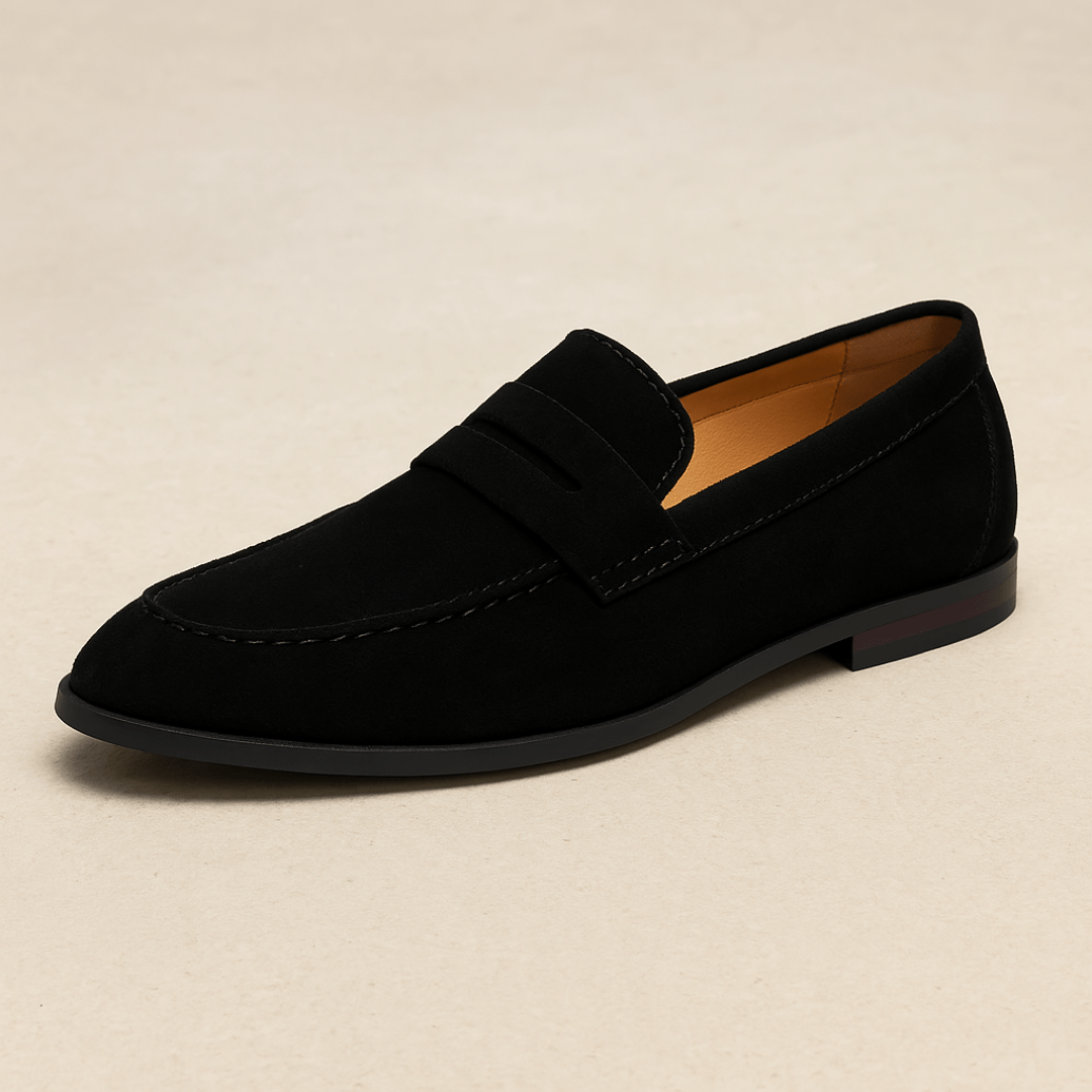 Modern Penny Loafers for Men – Suede Slip - On Dress Shoes - Mason Luxor