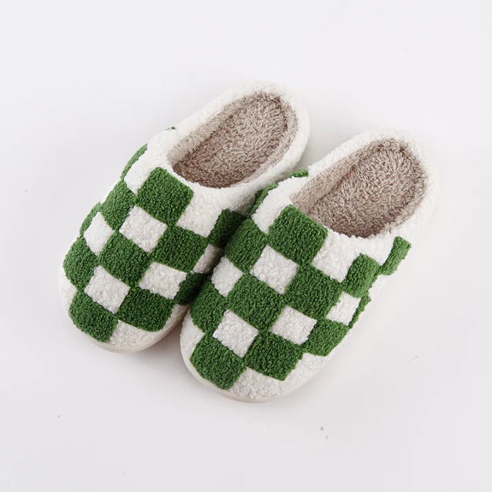 Unisex Slippers With Checked Pattern | Indoor - Mason Luxor