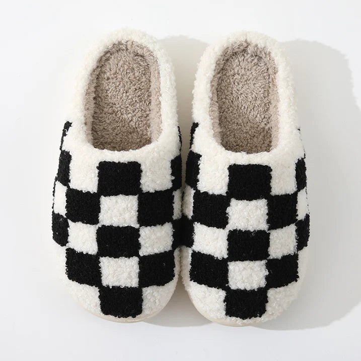 Unisex Slippers With Checked Pattern | Indoor - Mason Luxor