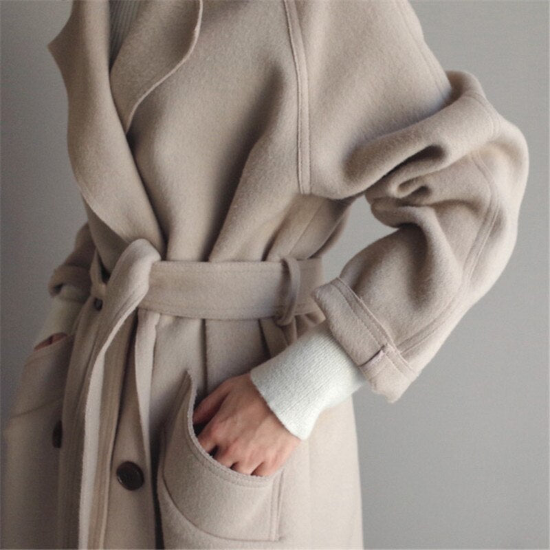 Women Winter Coats With Belted Waist | Long - Mason Luxor