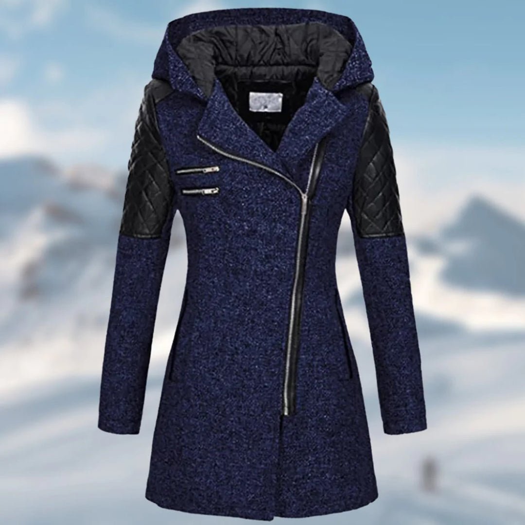 Women Winter Coats With Quilted Sleeves | Hooded - Mason Luxor