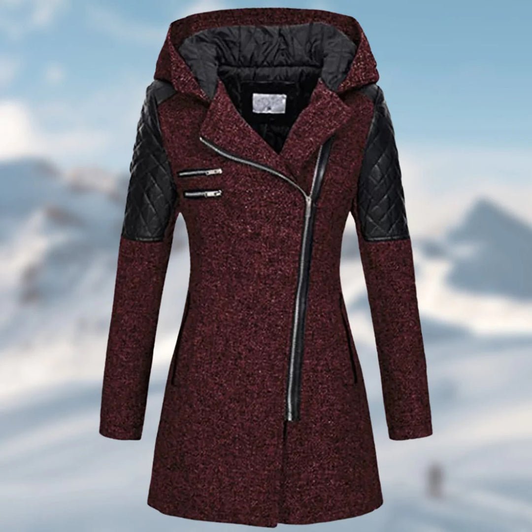 Women Winter Coats With Quilted Sleeves | Hooded - Mason Luxor