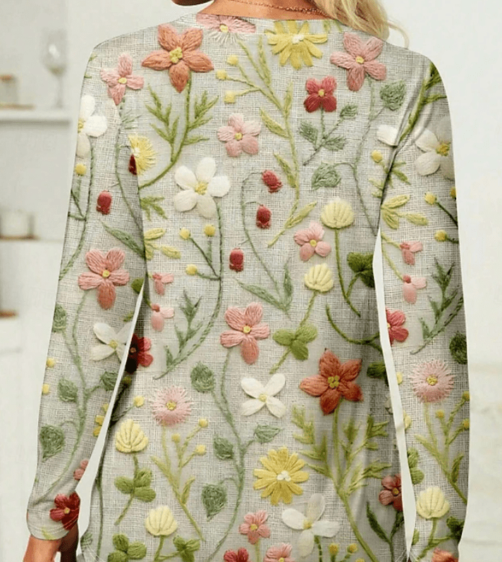 Women’s Beige Jumpers With Floral Design | Spring - Mason Luxor