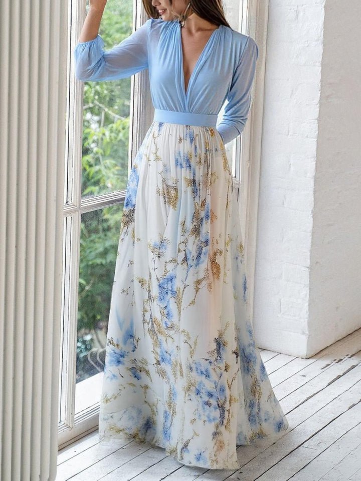 Women’s Blue Wedding Guest Dresses With Long Sleeves | Formal - Mason Luxor