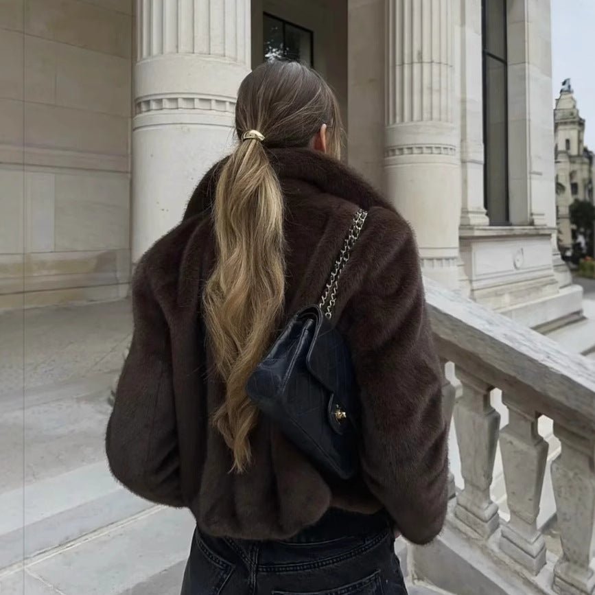 Women’s Brown Fur Coat With Short Length | Casual - Mason Luxor