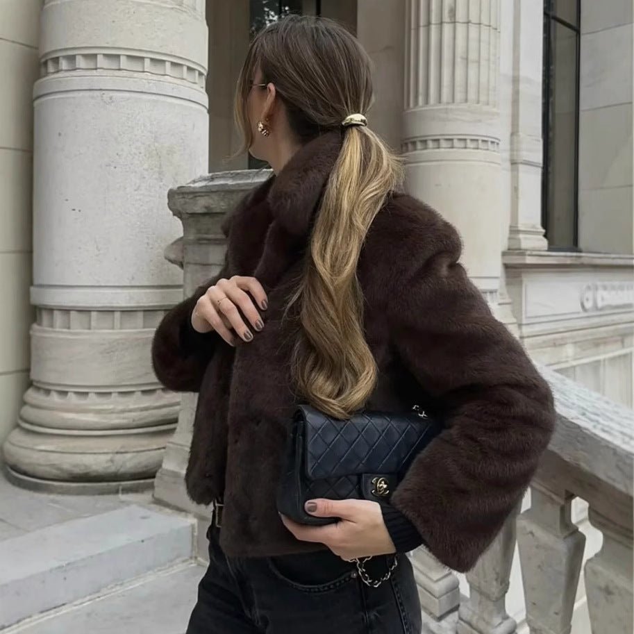 Women’s Brown Fur Coat With Short Length | Casual - Mason Luxor