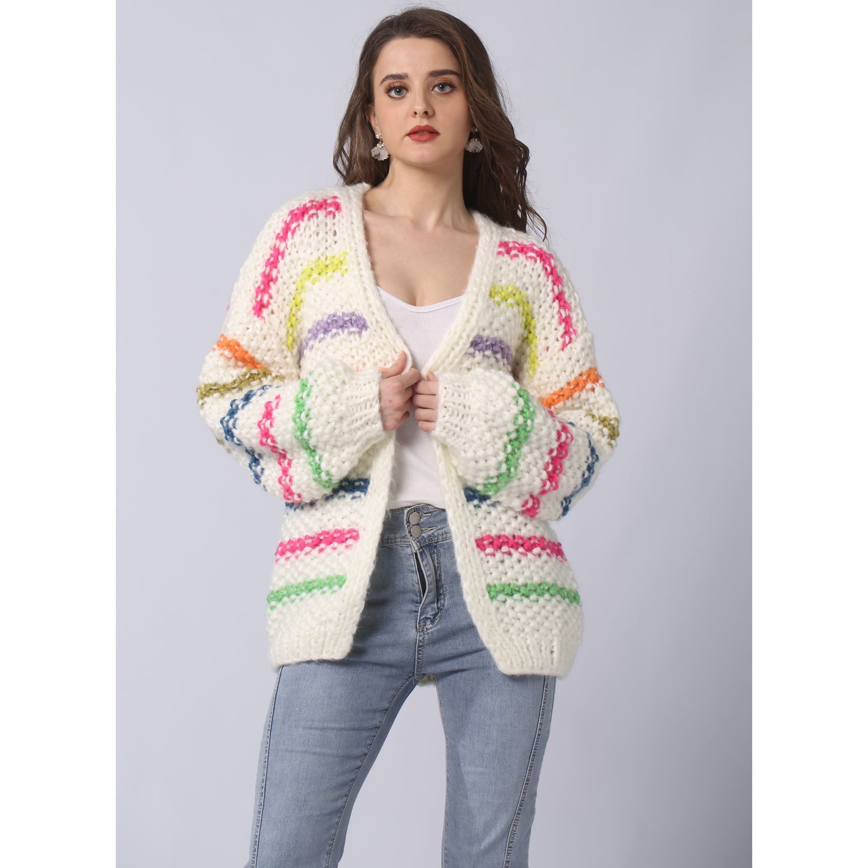 Women’s Cardigan With Balloon Sleeves | Knit - Mason Luxor