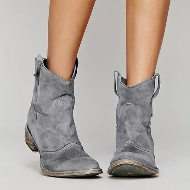 Women’s Cowboy Boots With Suede Texture | Retro - Mason Luxor