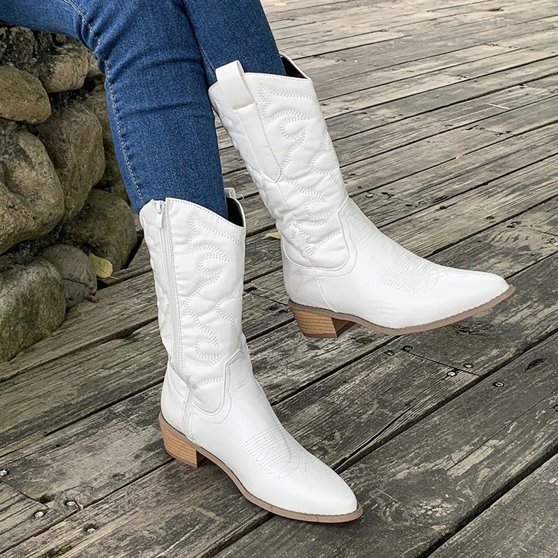 Women’s Cowboy Boots With Western Stitch Detail | Retro - Mason Luxor