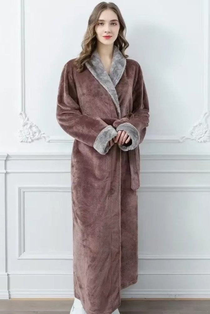 Women’s Dressing Gowns With Contrast Trim | Winter - Mason Luxor