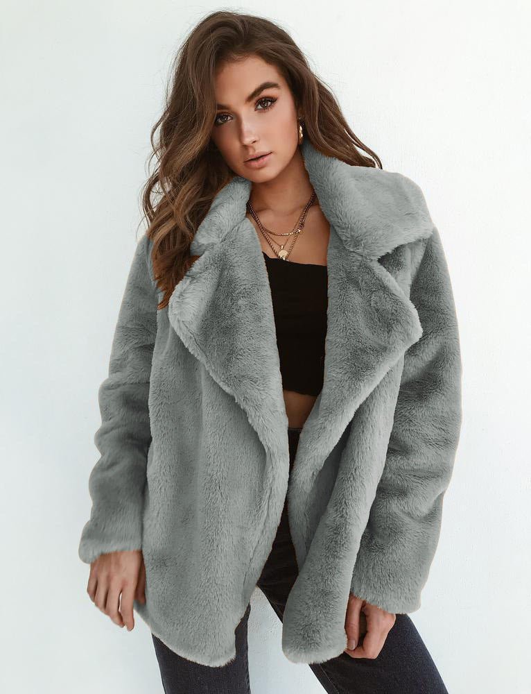 Women’s Fur Coat With Wide Lapel Collar | Teddy - Mason Luxor