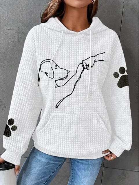 Women’s Graphic Dog Print Oversized Hoodies | Casual - Mason Luxor