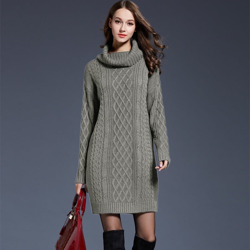 Women’s Jumper Dress With Cowl Neck | Knit - Mason Luxor