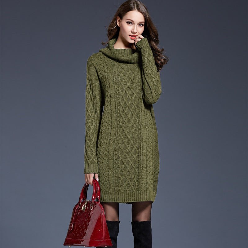 Women’s Jumper Dress With Cowl Neck | Knit - Mason Luxor