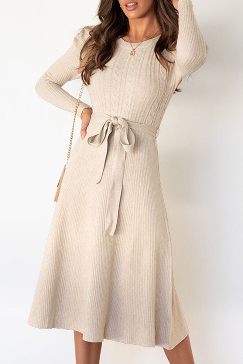 Women’s Jumper Dress With Puff Sleeves | Knit - Mason Luxor