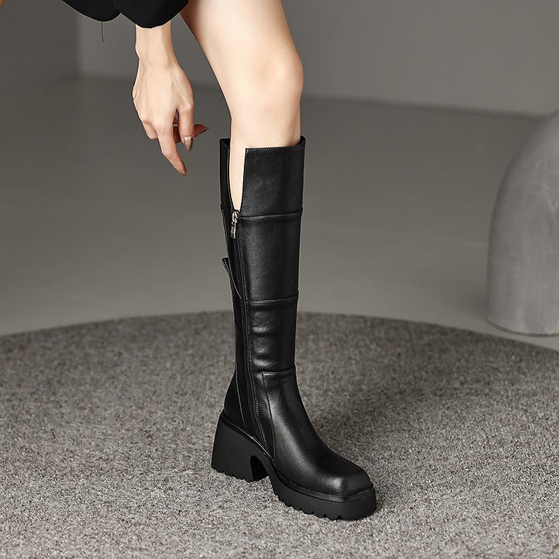 Women’s Knee High Boots With Chunky Heel | Modern - Mason Luxor