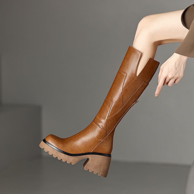 Women’s Knee High Boots With Chunky Heel | Modern - Mason Luxor