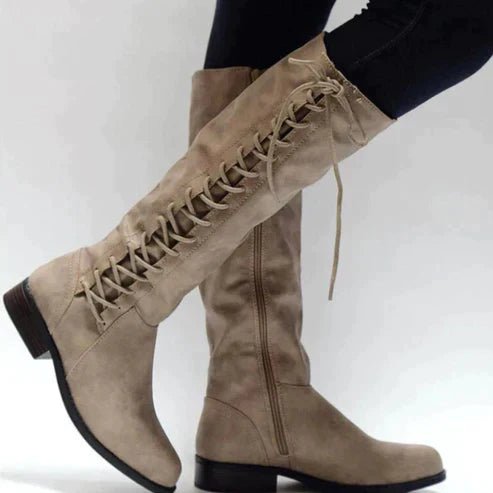 Women’s Knee High Boots With Lace Up Detail | Winter - Mason Luxor