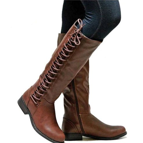 Women’s Knee High Boots With Lace Up Detail | Winter - Mason Luxor