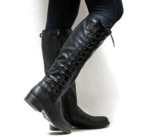 Women’s Knee High Boots With Lace Up Detail | Winter - Mason Luxor