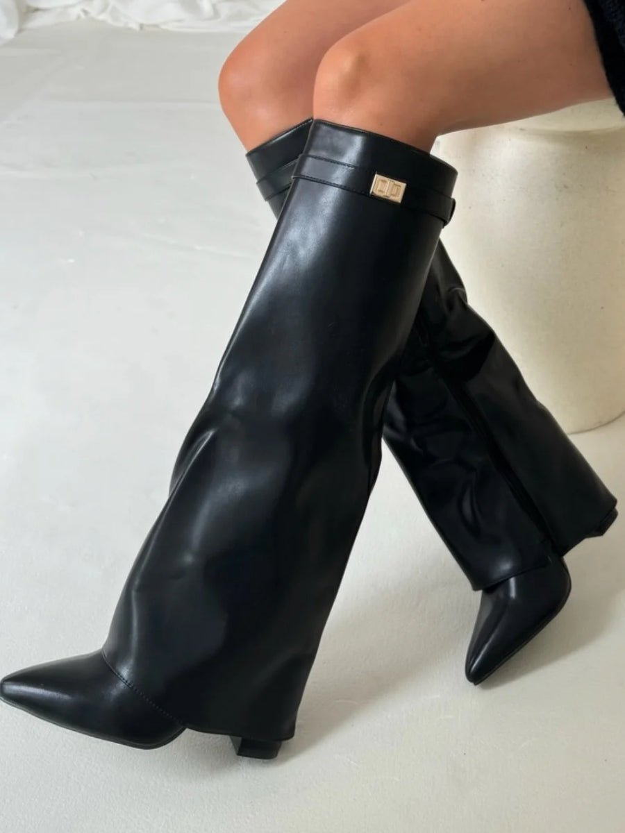 Women’s Knee High Boots With Pointed Toe | Retro - Mason Luxor