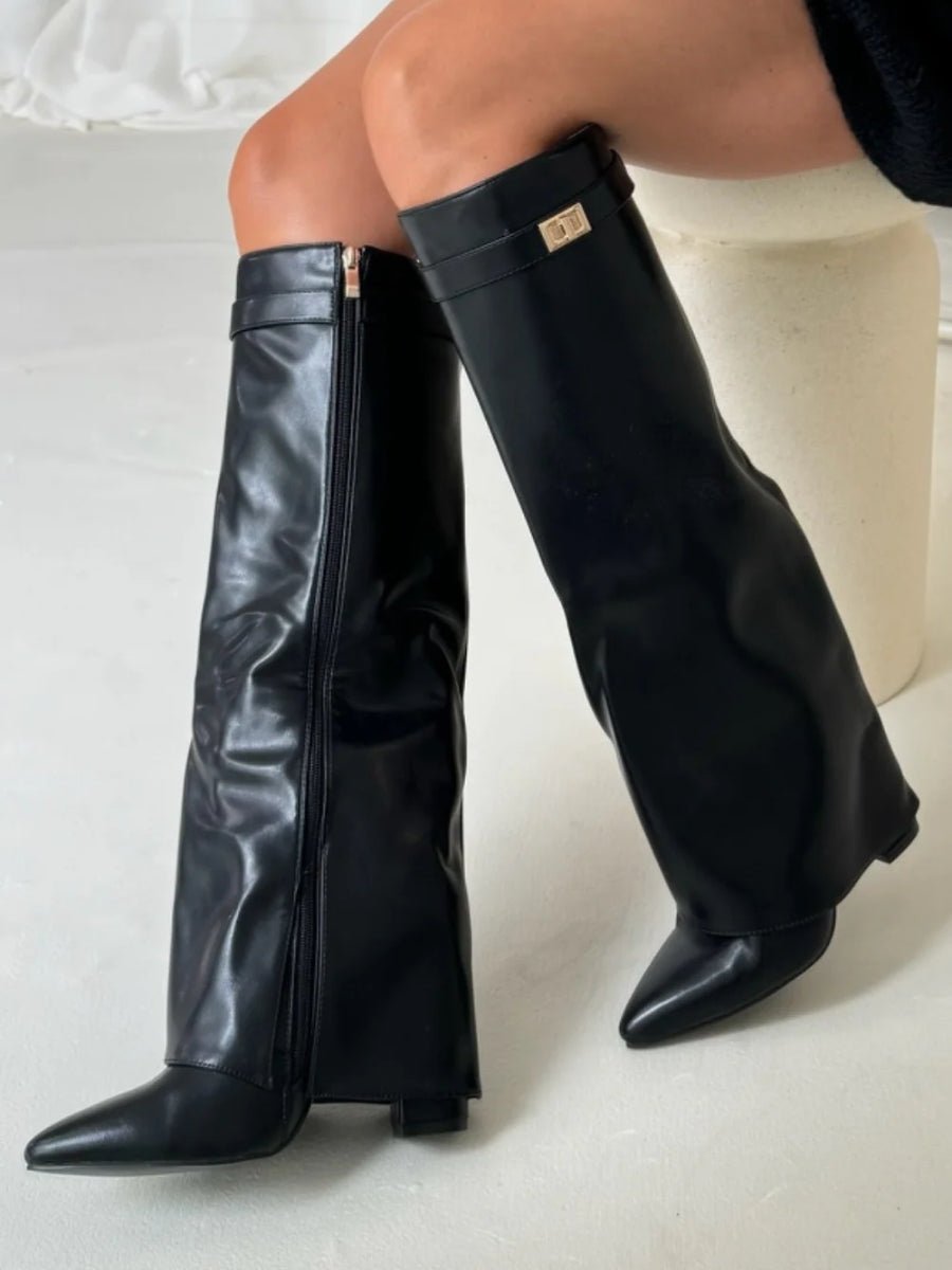 Women’s Knee High Boots With Pointed Toe | Retro - Mason Luxor