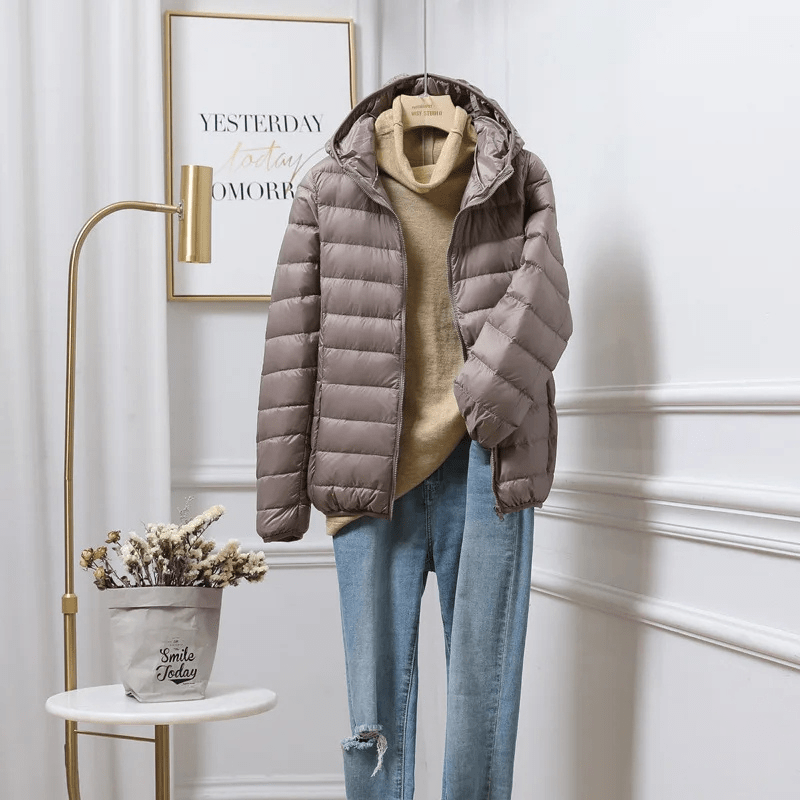 Women’s Lightweight Puffer Jacket With Hood | Winter - Mason Luxor