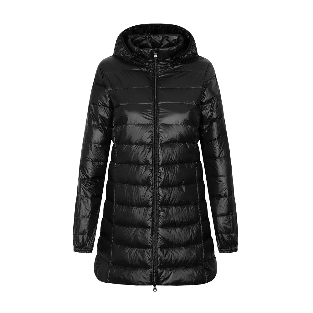 Women’s Long Puffer Jacket With Hood | Winter - Mason Luxor