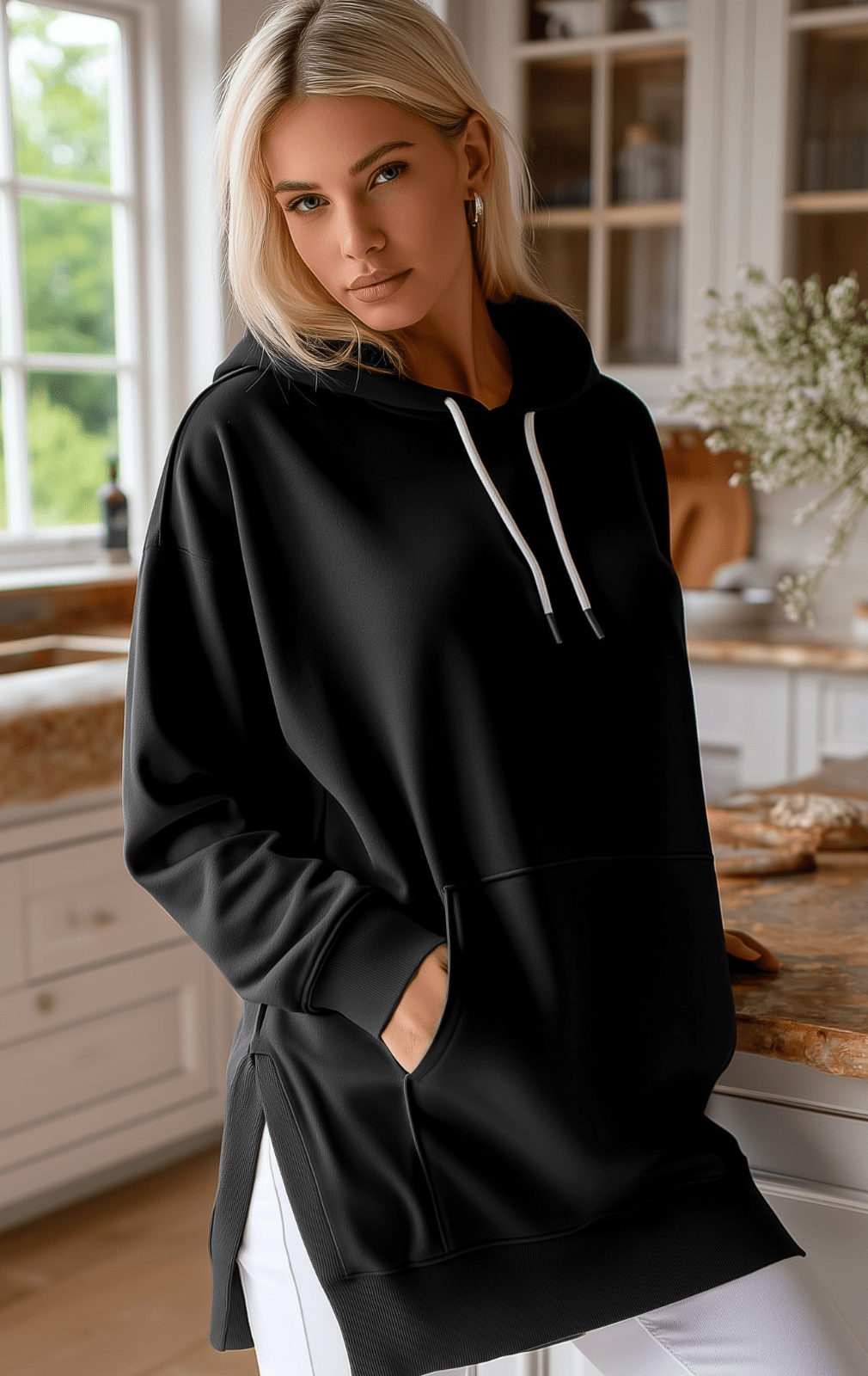 Women’s Oversized Longline Hoodies with Pocket | Casual - Mason Luxor