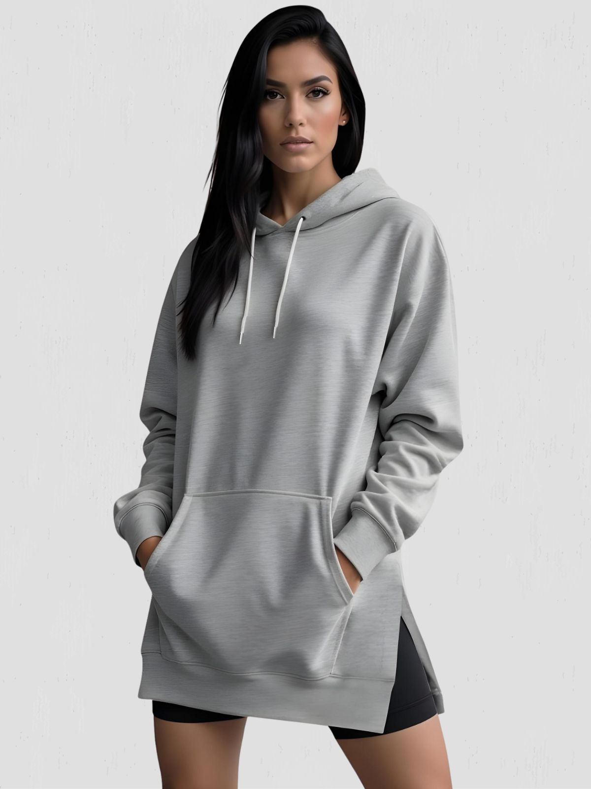 Women’s Oversized Longline Hoodies with Pocket | Casual - Mason Luxor