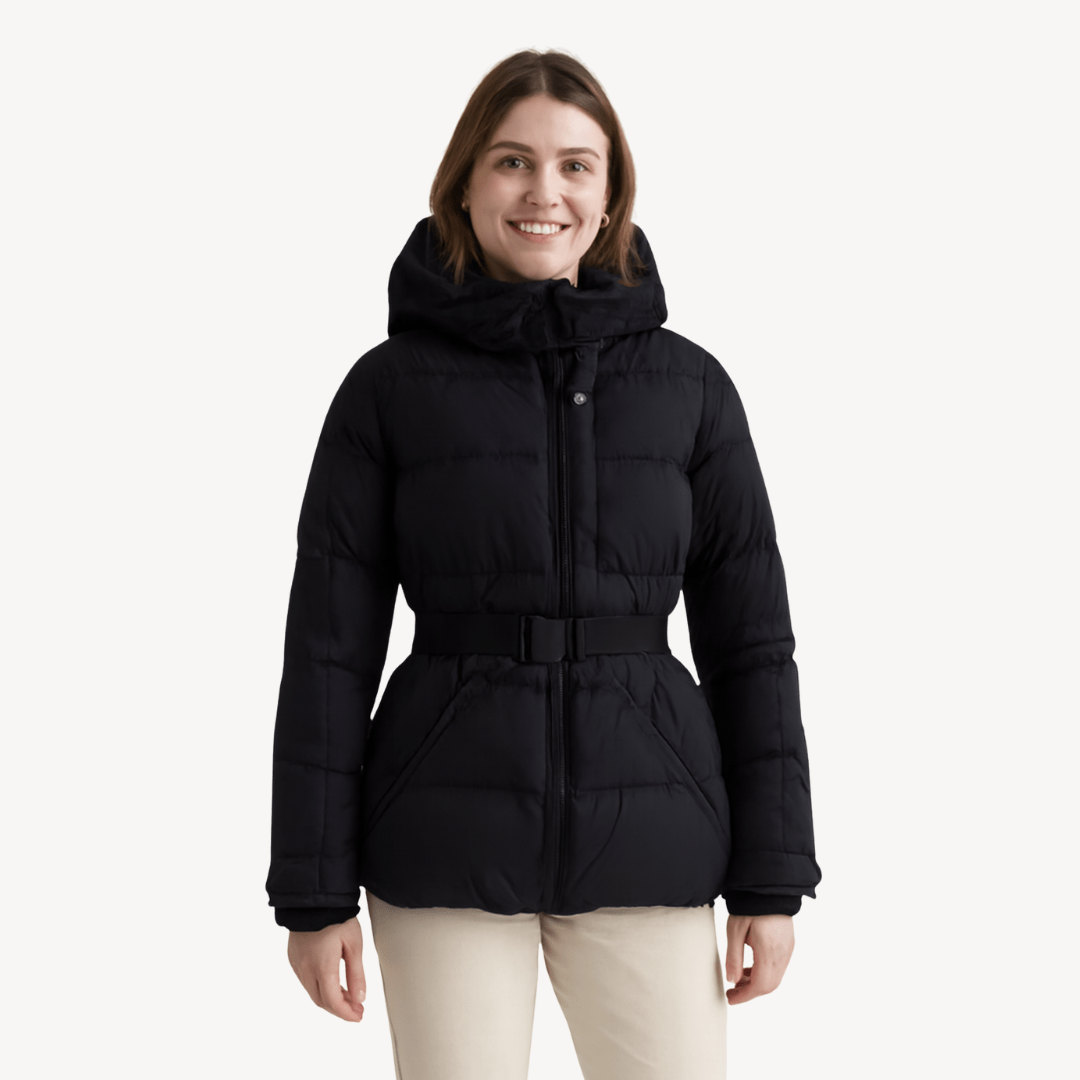 Women’s Puffer Jacket with Belt & Hood | Winter - Mason Luxor