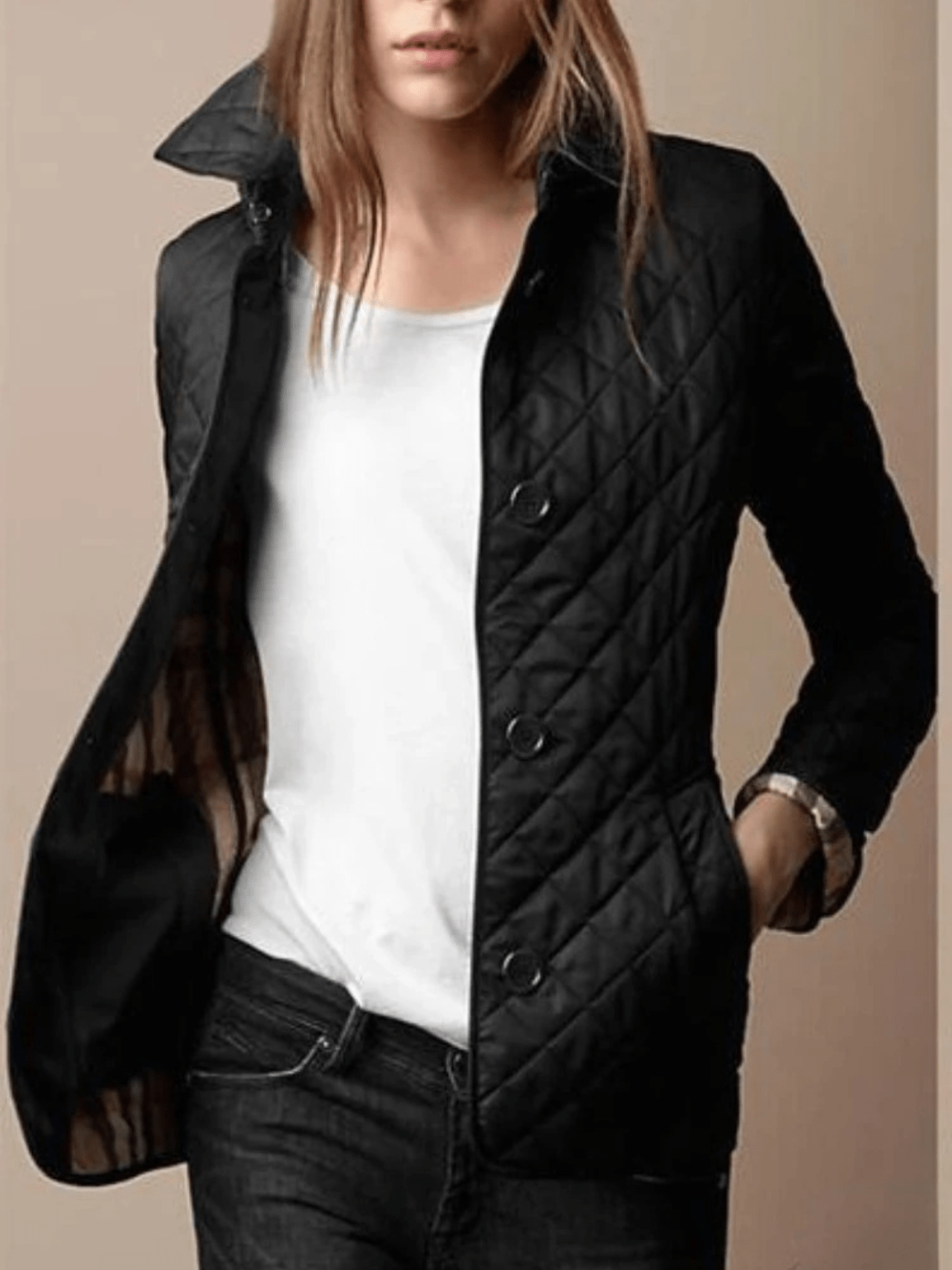 Women’s Quilted Jacket With Diamond Stitch | Short - Mason Luxor