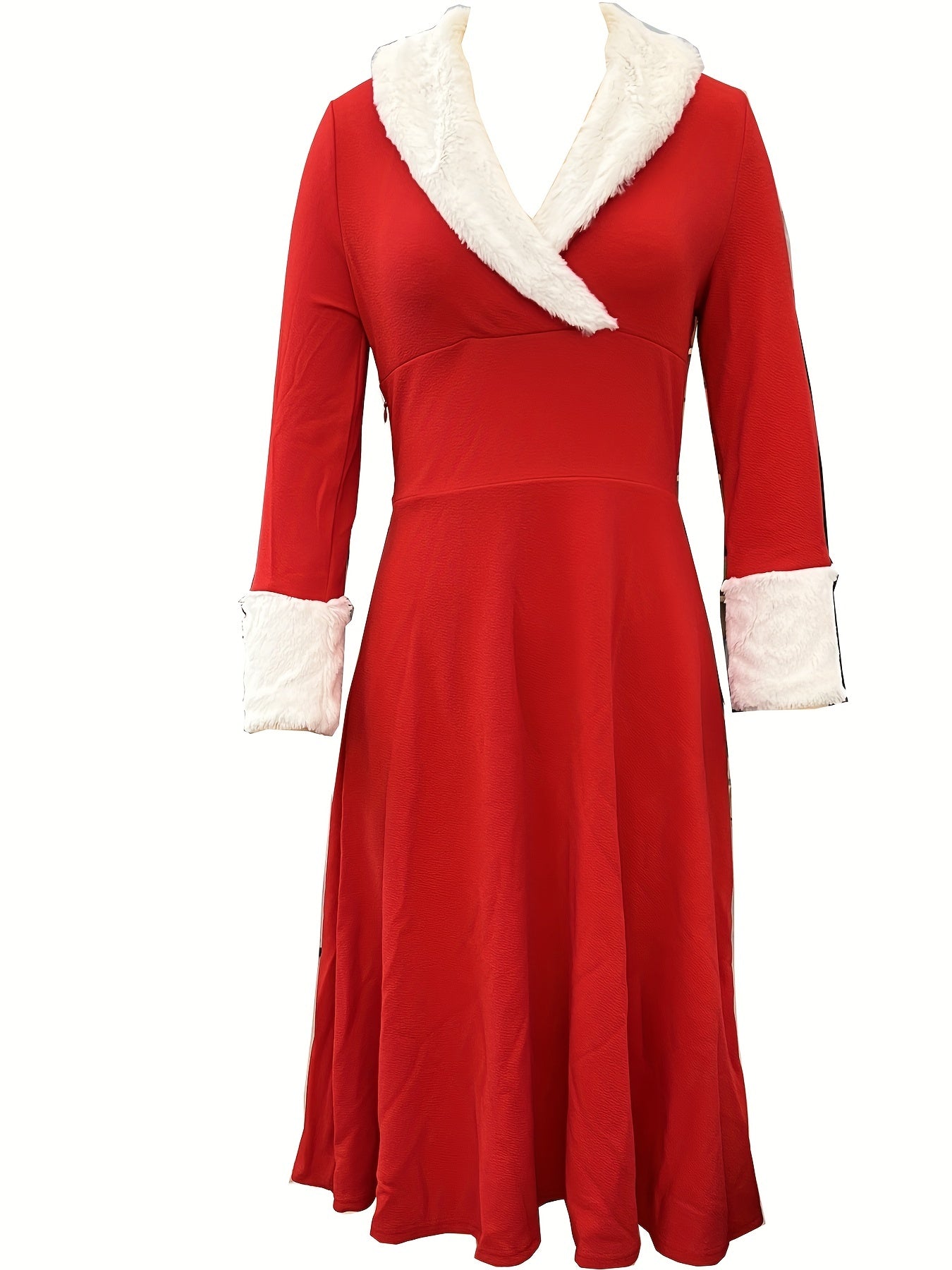Women’s Red Fur Trim Dress for Christmas Party | Winter - Mason Luxor