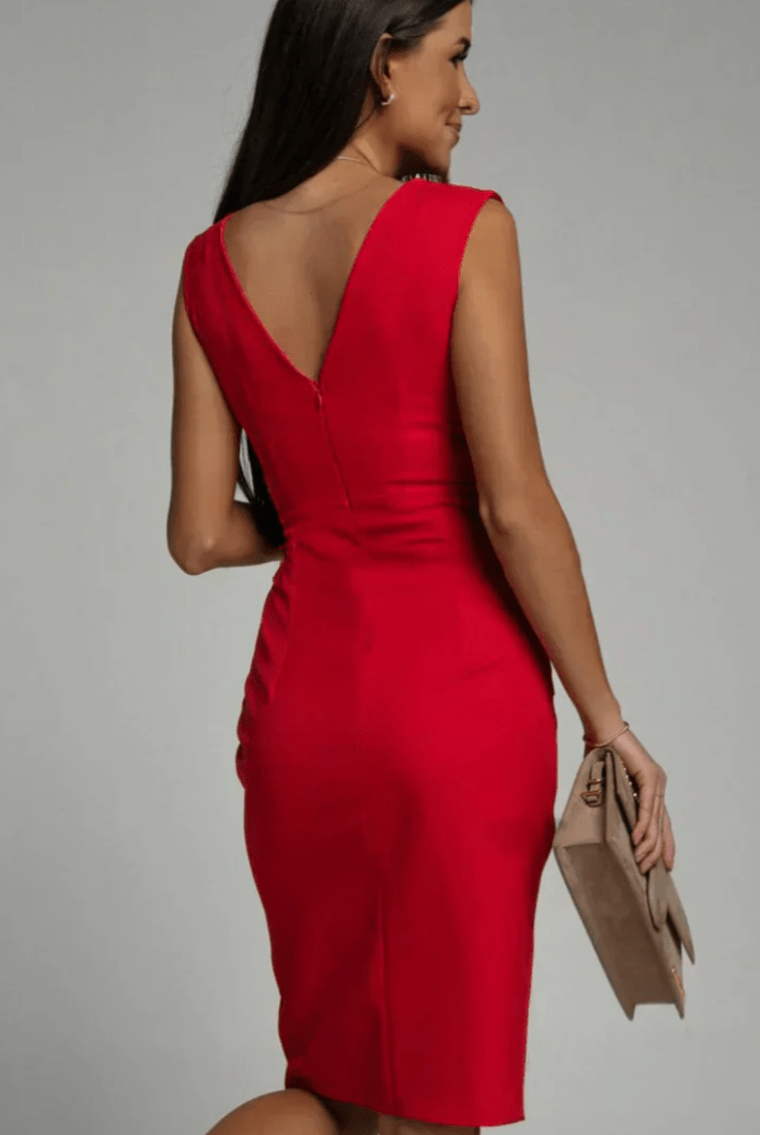 Women’s Red Prom Dresses With Pleated Bodice | Formal - Mason Luxor