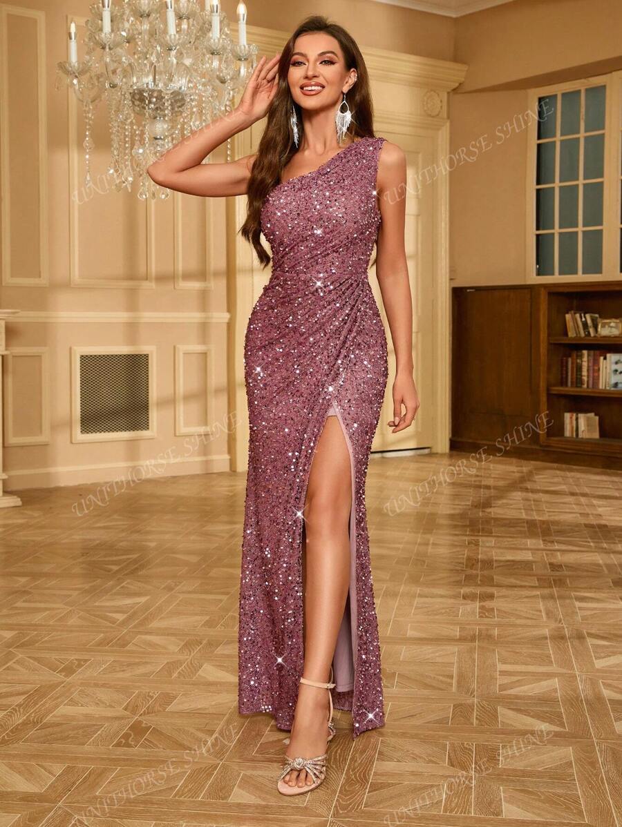 Women’s Side Slit Sequin Maxi Dress for Christmas Party | Evening - Mason Luxor