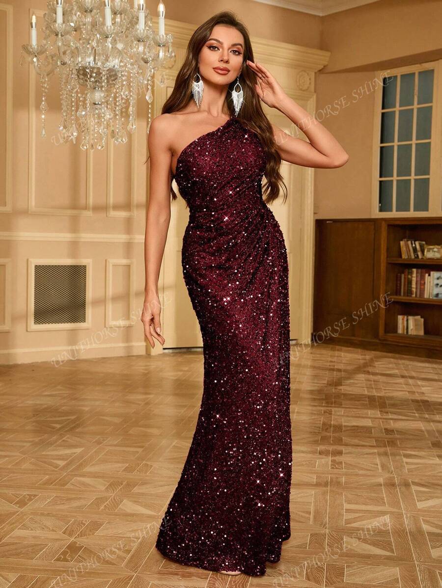 Women’s Side Slit Sequin Maxi Dress for Christmas Party | Evening - Mason Luxor