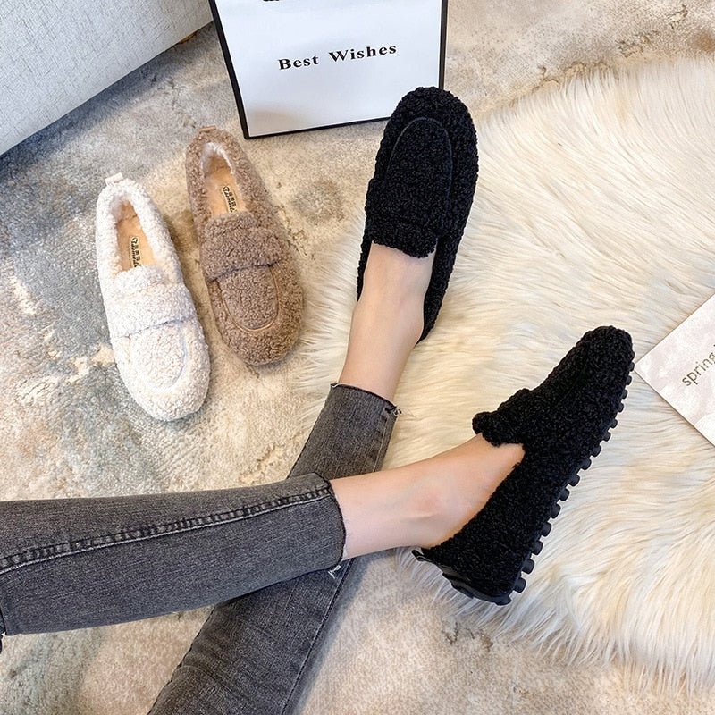 Women’s Slippers With Fleece Texture | Casual - Mason Luxor