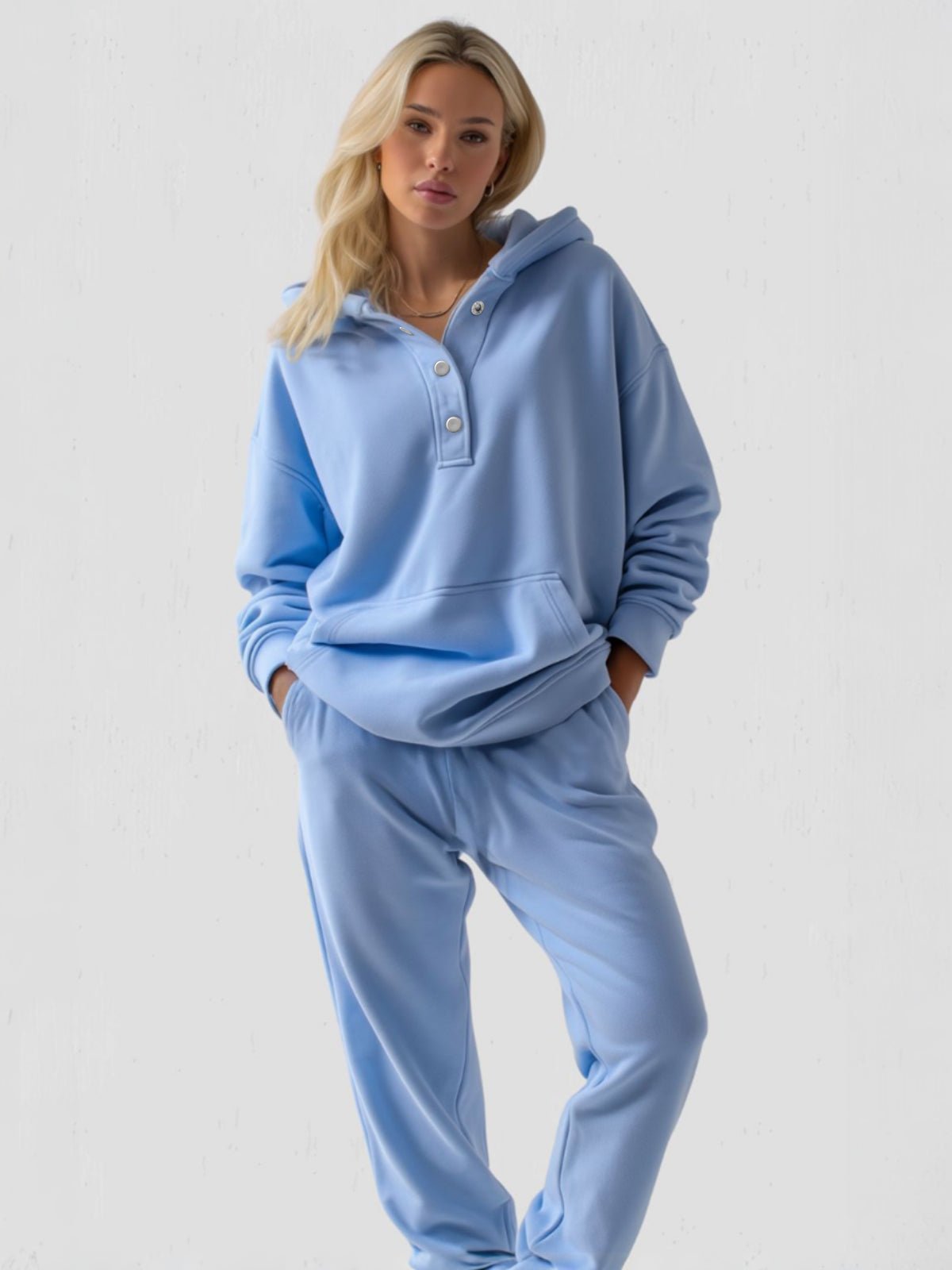 Women’s Snap Button Oversized Hoodies | Casual - Mason Luxor